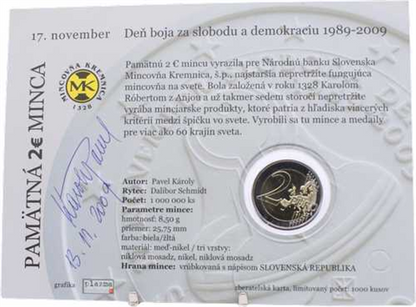 Slovaquie 2 Euro 2009 stgl - Liberté et Démocratie - Pavel Karoly