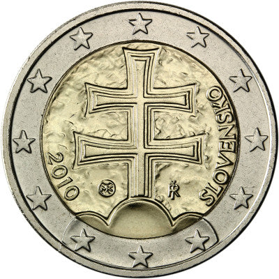 Slovaquie 2 Euro 2010 bfr. Double cross sur trois montagnes