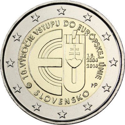 Slovaquie 2 Euro 2014 bfr. 10 ans membre de l'UE