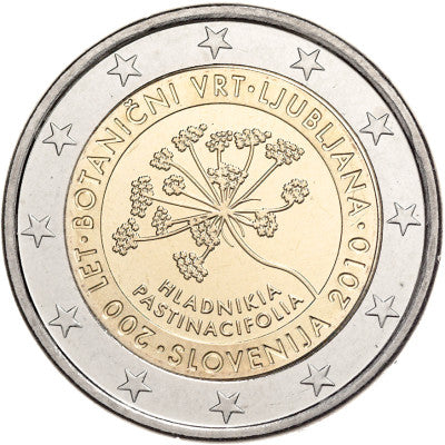 Slovénie 2 euros 2010 Non circulé Jardin botanique de Ljubljana