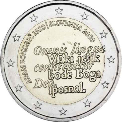 Slovénie 2 Euro 2020 500ème anniversaire d'Adam Bohorič