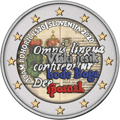 Slovénie 2 Euro 2020 bfr. Adam Bohoric en couleur
