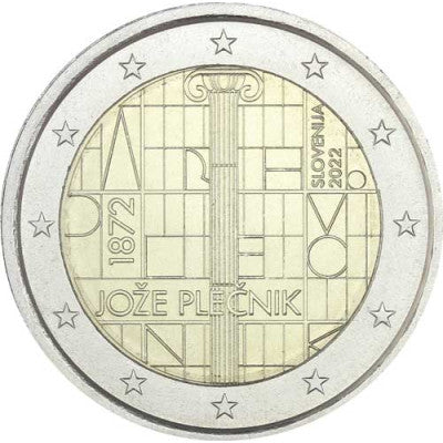 Slovénie 2 Euro 2022 bfr. Jozé Plecnik