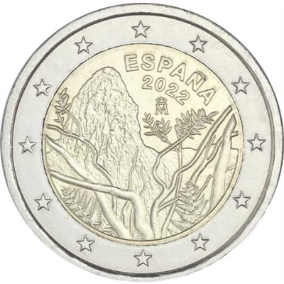 Espagne 2 Euro 2022 bfr. Parc national de Garajonay