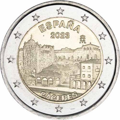 Espagne 2 Euro 2023 Vieille ville de Cáceres