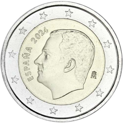 Espagne 2 euros 2024 - Pièce de monnaie en circulation Roi Felipe VI