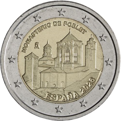 Espagne 2 Euro 2026 Monastère de Poblet