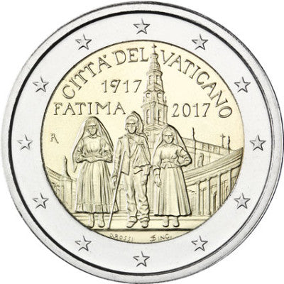 Timbre Vatican 2 euros 2017 « Centenaire des apparitions mariales de Fatima »
