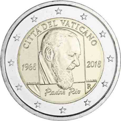 Vatican 2 Euro 2018 Stgl. « 50e anniversaire de la mort de Padre Pio » dans la brochure