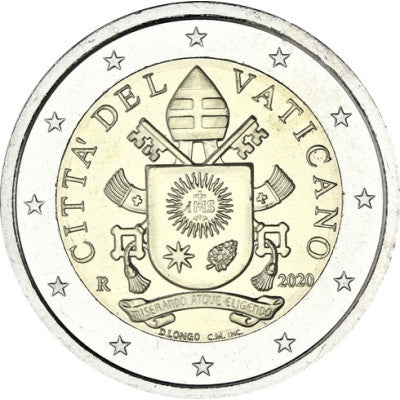 Vatican 2 Euro 2020 Armoiries papales du pape François
