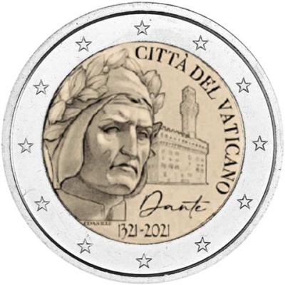 Vatican 2 Euro 2021 Dante Alighieri