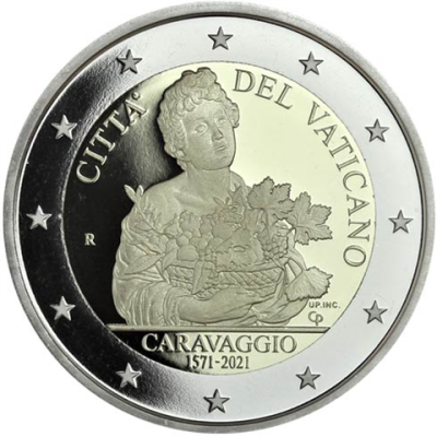 Vatican 2 Euro 2021 Proof Caravaggio sous étui
