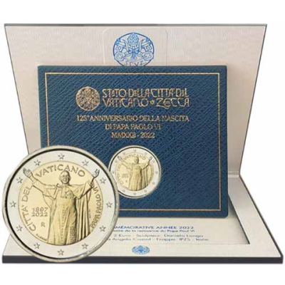 Vatican 2 Euro 2022 125e anniversaire du pape Paul VI