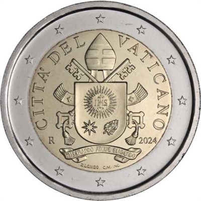 Pièce de 2 euros du Vatican, millésime 2024 - Armoiries du pape François